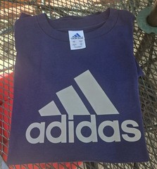 Adidas Men’s Logo Tee Top Athletic Blue Gym Shirt Size Large New without Tags