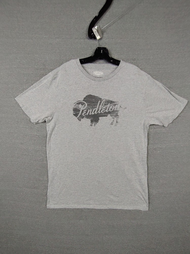 Pendleton Shirt Mens Small Gray Buffalo Bison Graphic Tee Soft Casual Outdoors