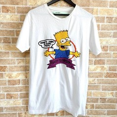 Auth Off-White x The Simpsons Bart Simpson Embroidered T-Shirt White Size M