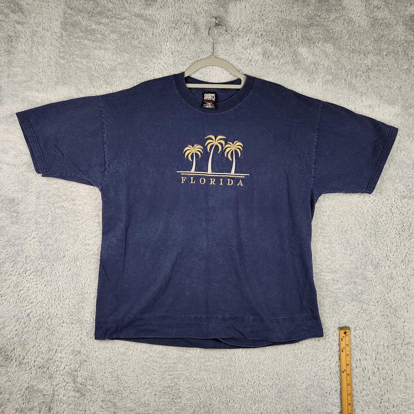 Vintage Florida Shirt Mens XL Blue Palm Trees Embroidered Graphic USA 90s Beach gallery