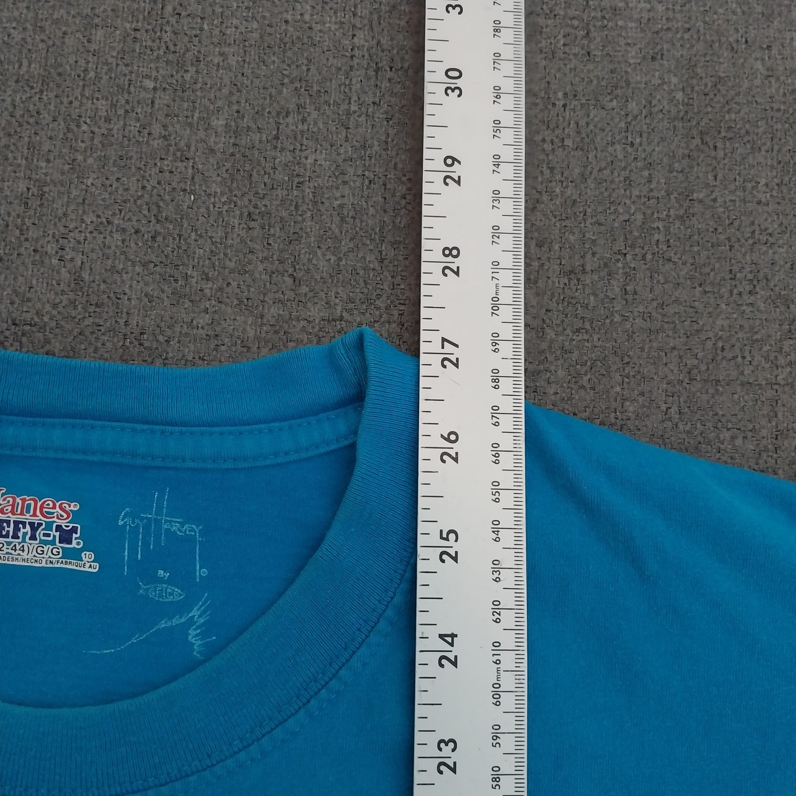 Men's Guy Harvey AFTCO Turquoise Marlin T Shirt Hanes Beefy Large gallery
