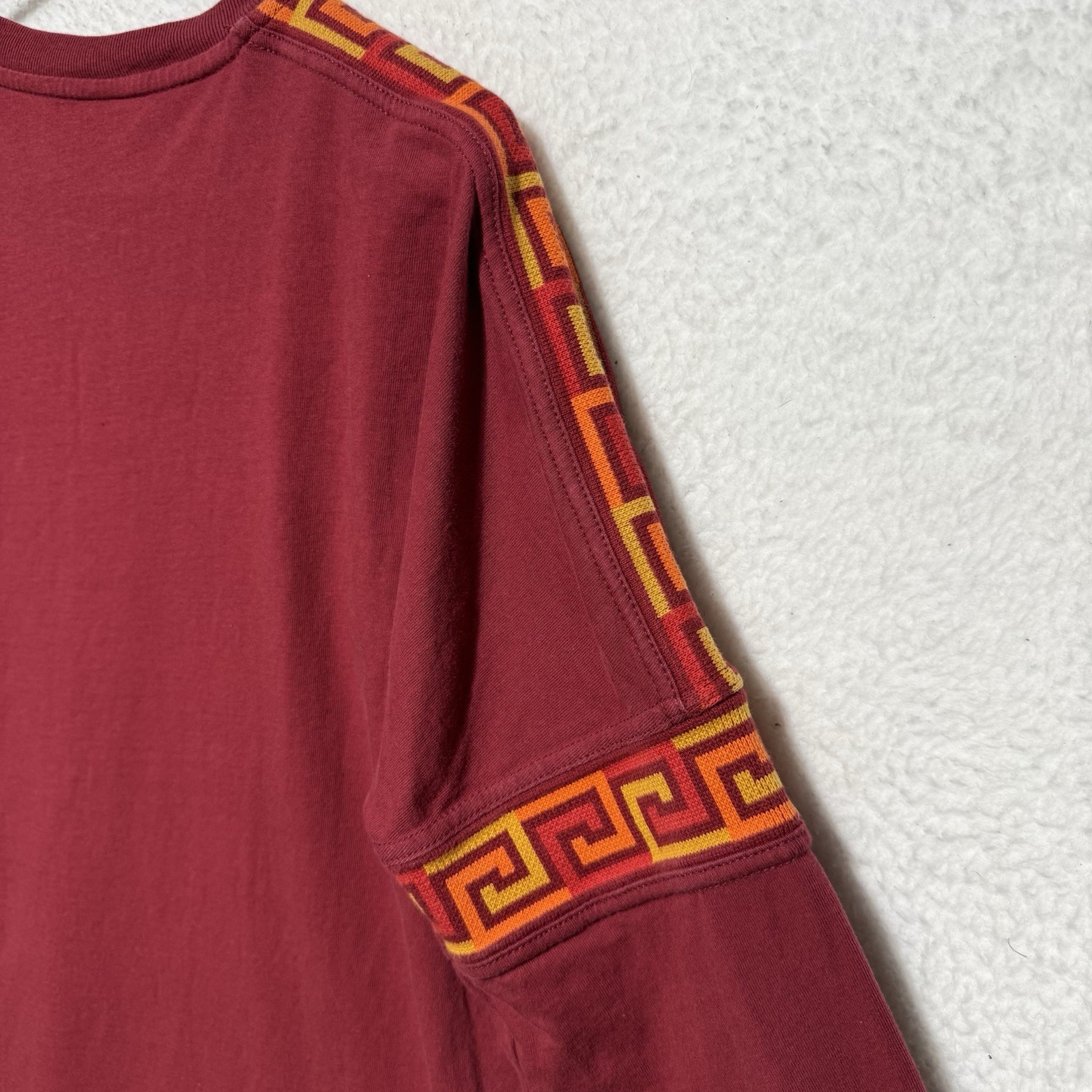 Urban Outfitters Drop Shoulder Ribbed Long Sleeve Red Tee Men’s Size M gallery