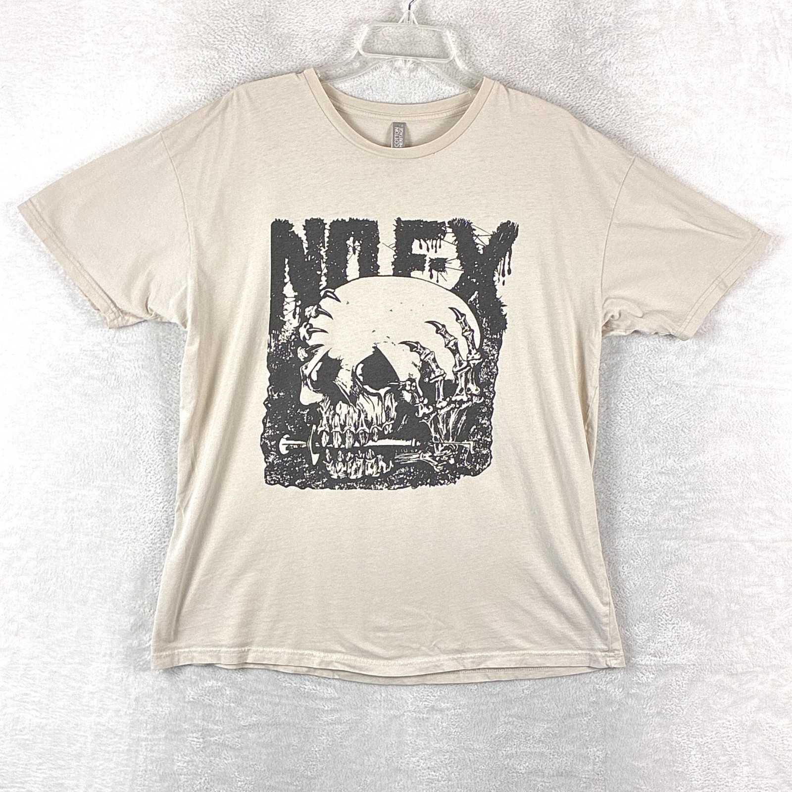 NOFX Tshirt Mens XL Beige Black Final Tour Skull Thrash Skate Punk Rock Band gallery