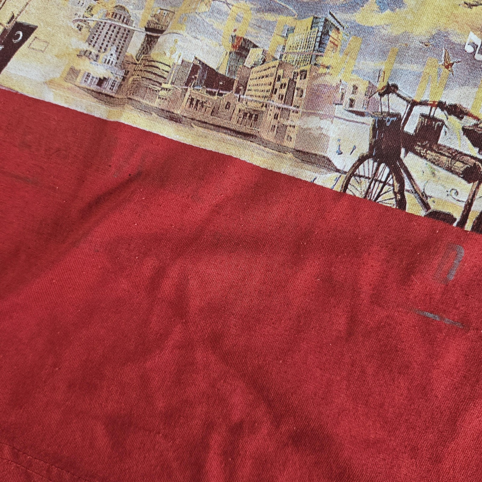 Array Shirt Mens Extra Large Red Highway Gate Graphic T-Shirt Bicycle Cityscape gallery