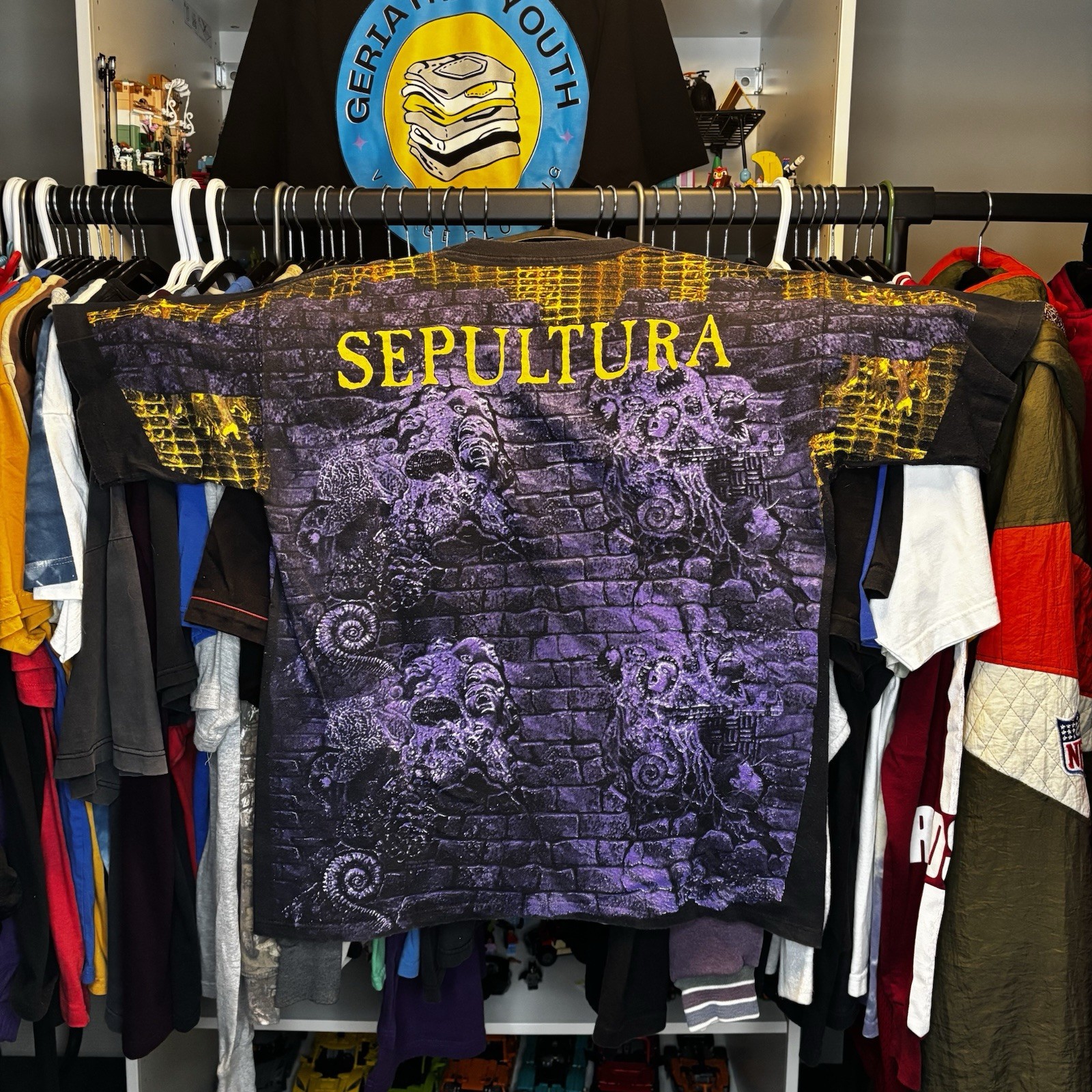 Vintage Sepultura AOP Shirt XL Wild Oats USA Single Stitch Rare 90s Metal Tee gallery