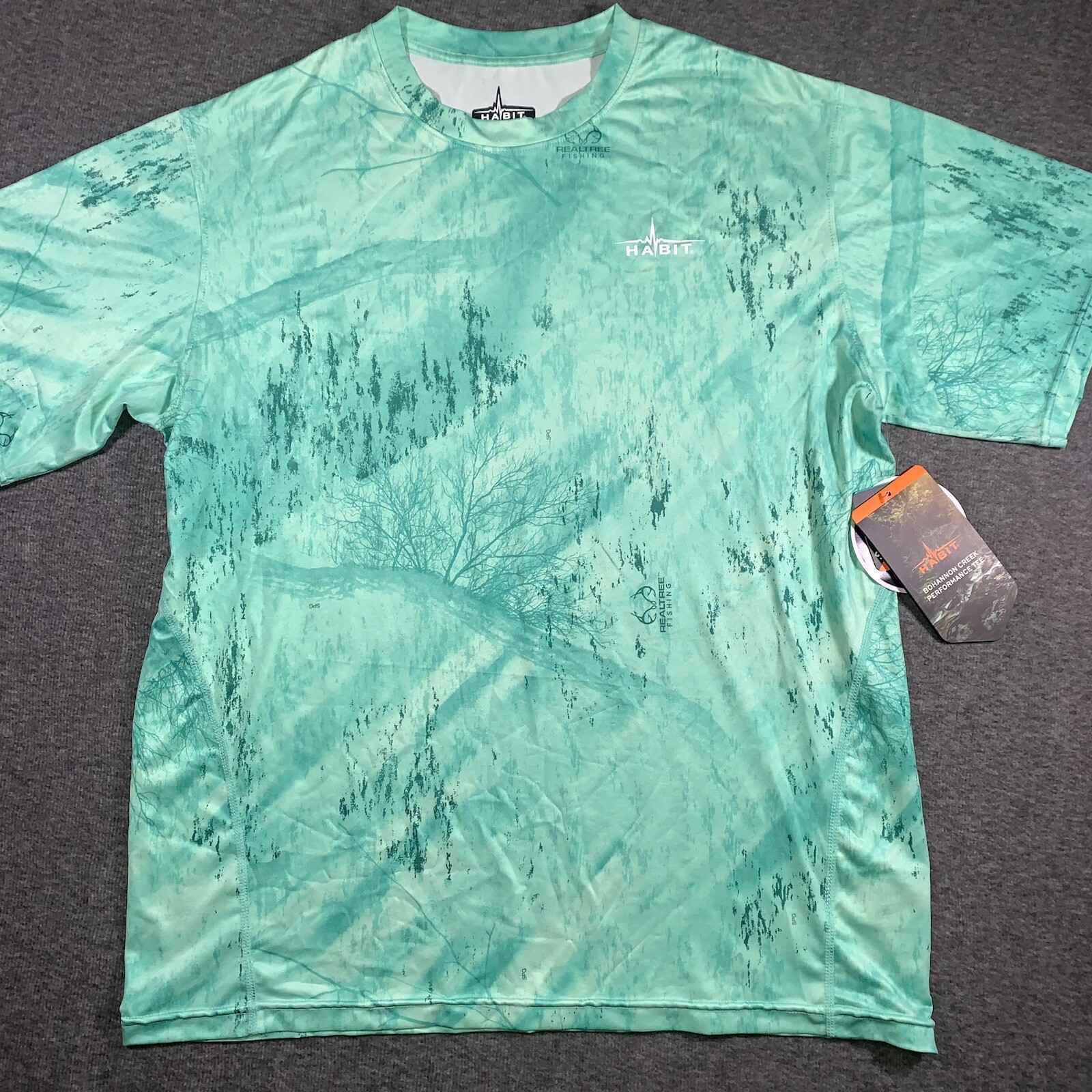 Habit Fishing Shirt Men's Medium Shockwave Green Short Sleeve Realtree NWT gallery