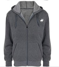 PACIFIC POLO CLUB (2-PACK) MEN’S FLEECE FULL-ZIP HOODIES – M- BLACK/GRAY
