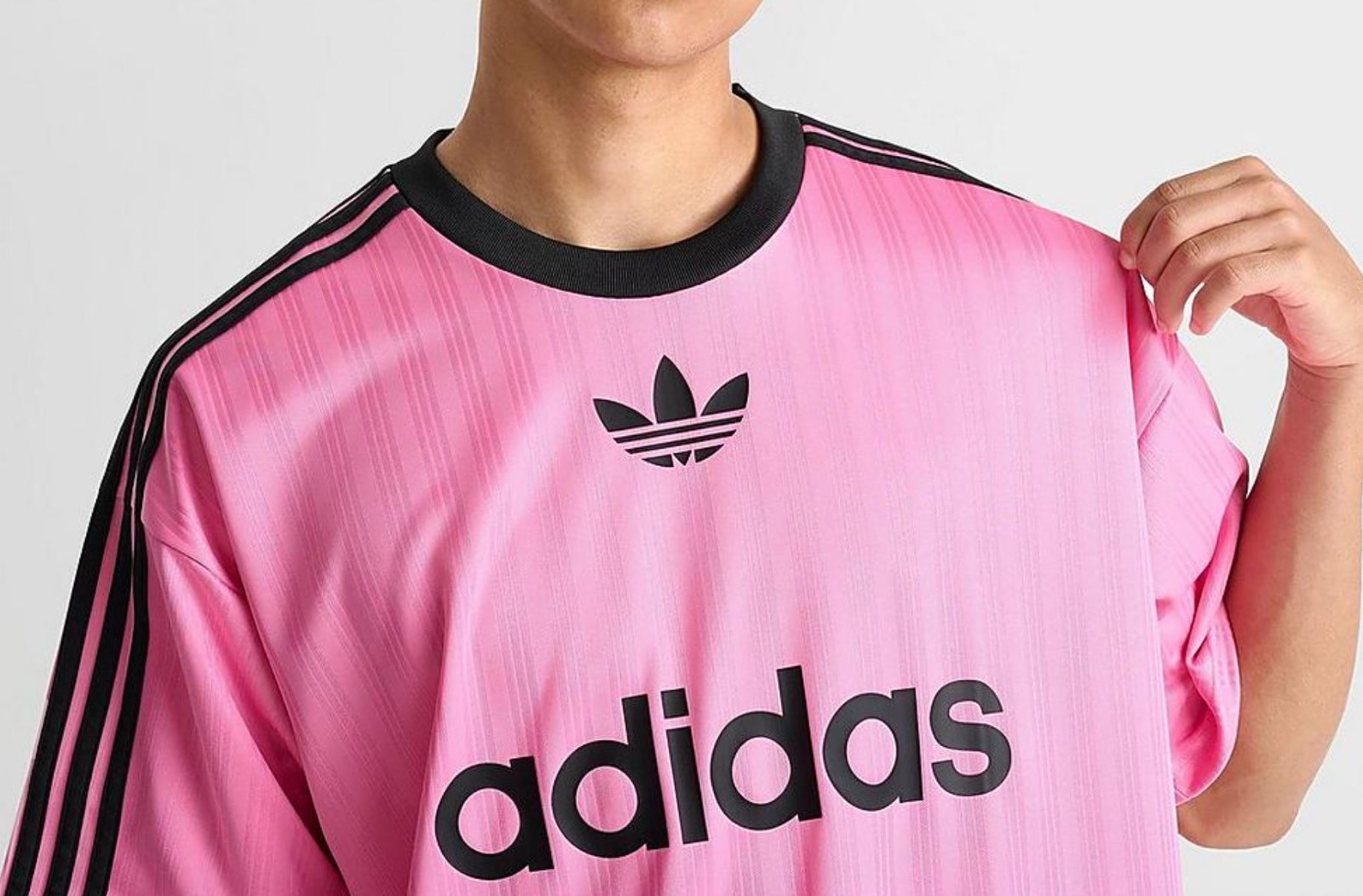 RARE! NEW MEN'S ADIDAS ORIGINALS TREFOIL POLY TEE SHIRT ~SIZE XL #JW37 PINK gallery
