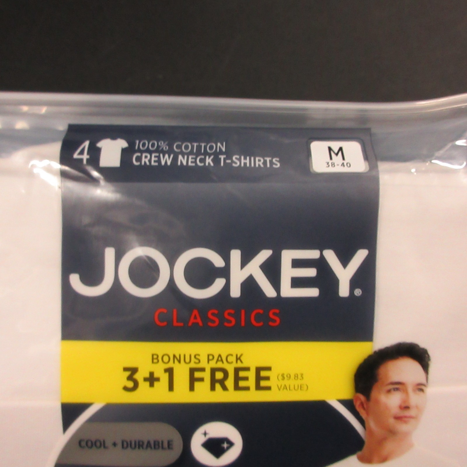 New Jockey Men's Classic 4-Pack Crew Neck T-Shirt Medium M Staycool Cotton Cool gallery
