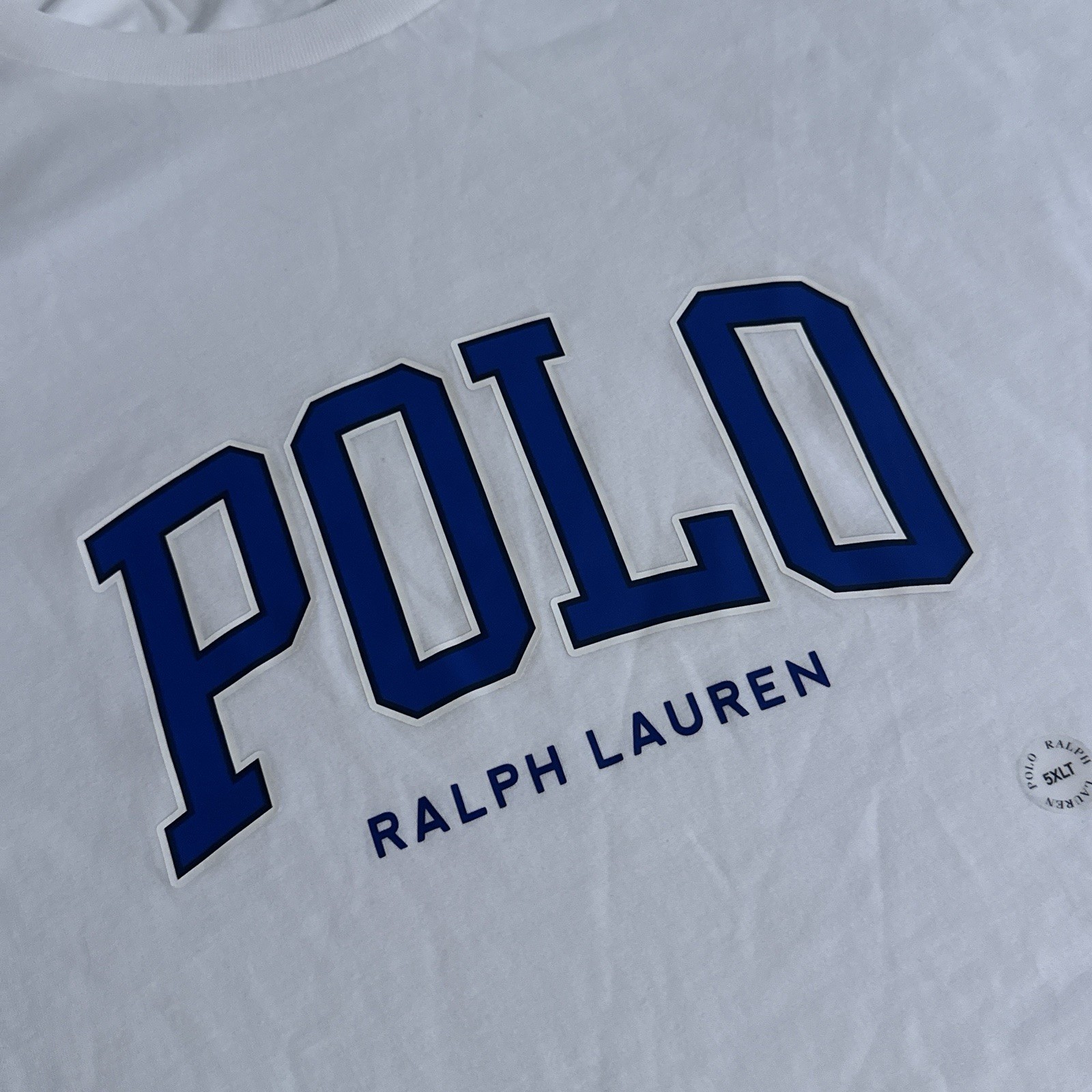 Polo Ralph Lauren White Short Sleeve Logo Jersey Tee Shirt Men's 5XLT 5XL TALL gallery