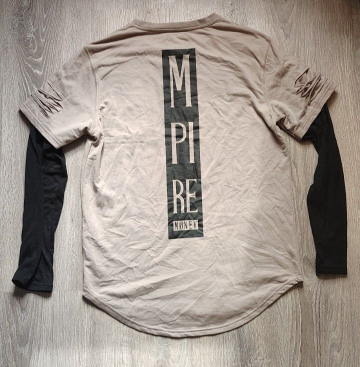 Carbon Men's Long Sleeve T-Shirt Medium Longer Length Layered Money Slash gallery