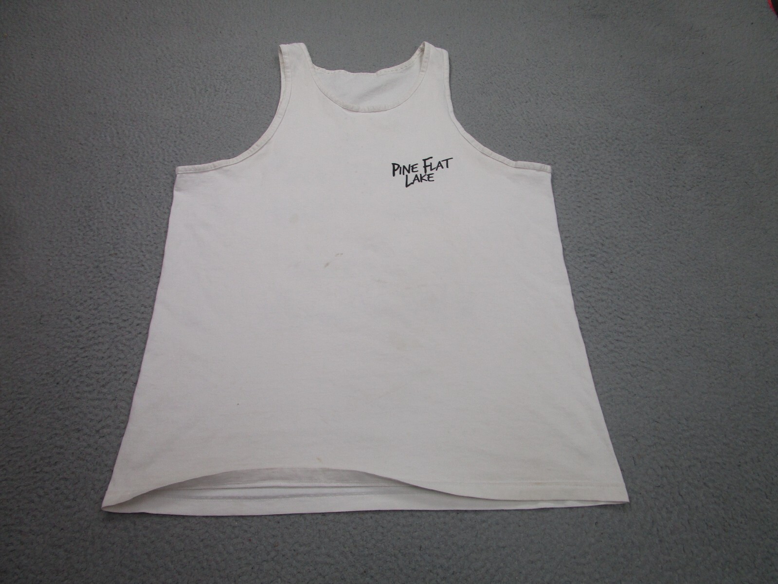 VINTAGE Pine Flat Lake Shirt Mens XL Grunge beer Fisherman Tank Top Boat Marina gallery