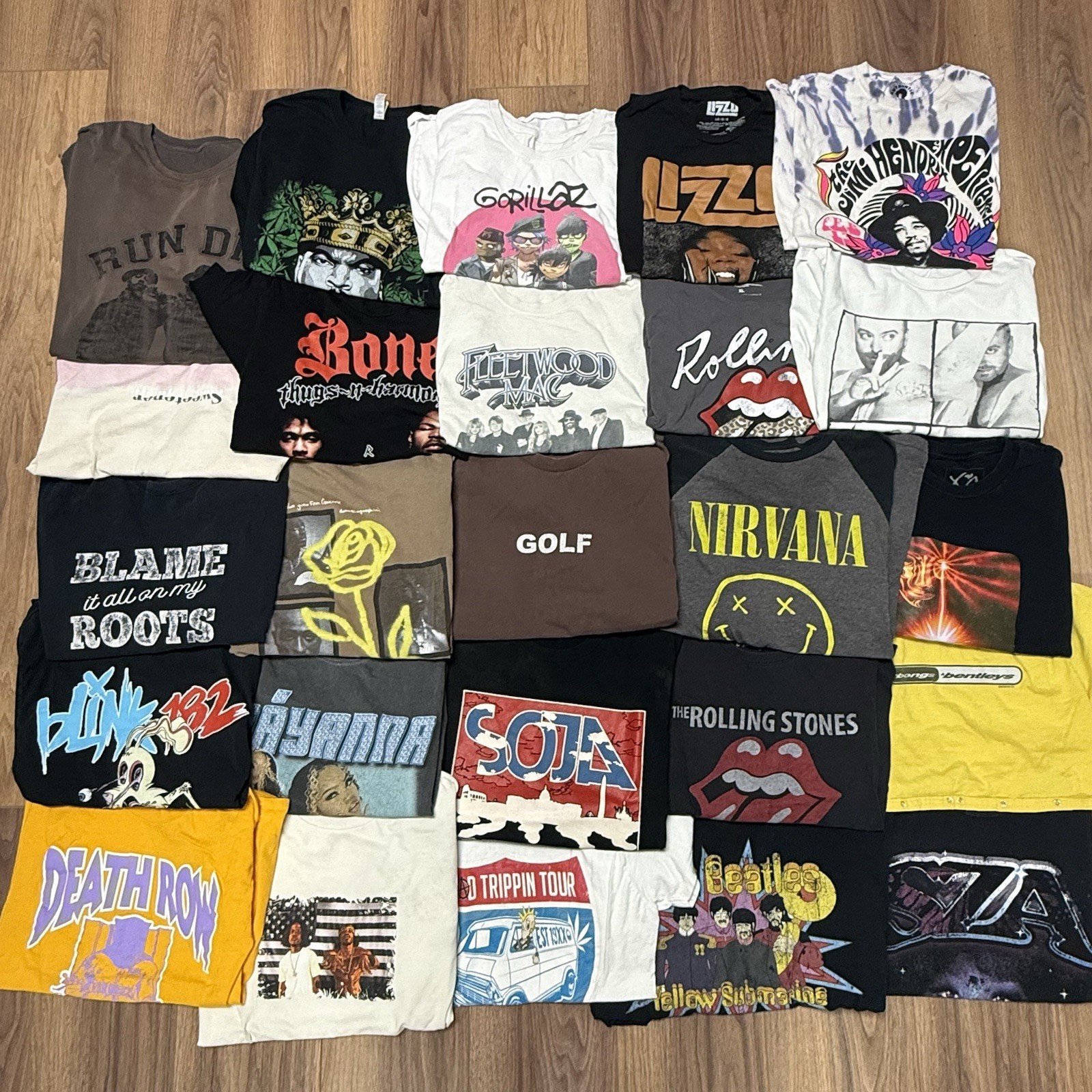 Band Concert T-Shirt Lot of 25 Reprint Artist Punk Rock Metal Rap Jun12-1
