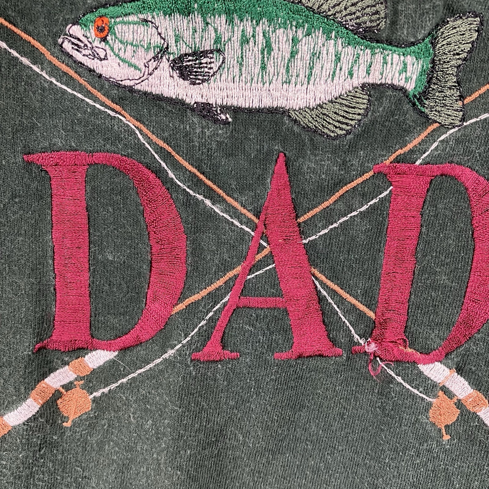Vintage Dad Fishing Shirt Mens Large Faded Forest Green Embroidered Classic 90s gallery