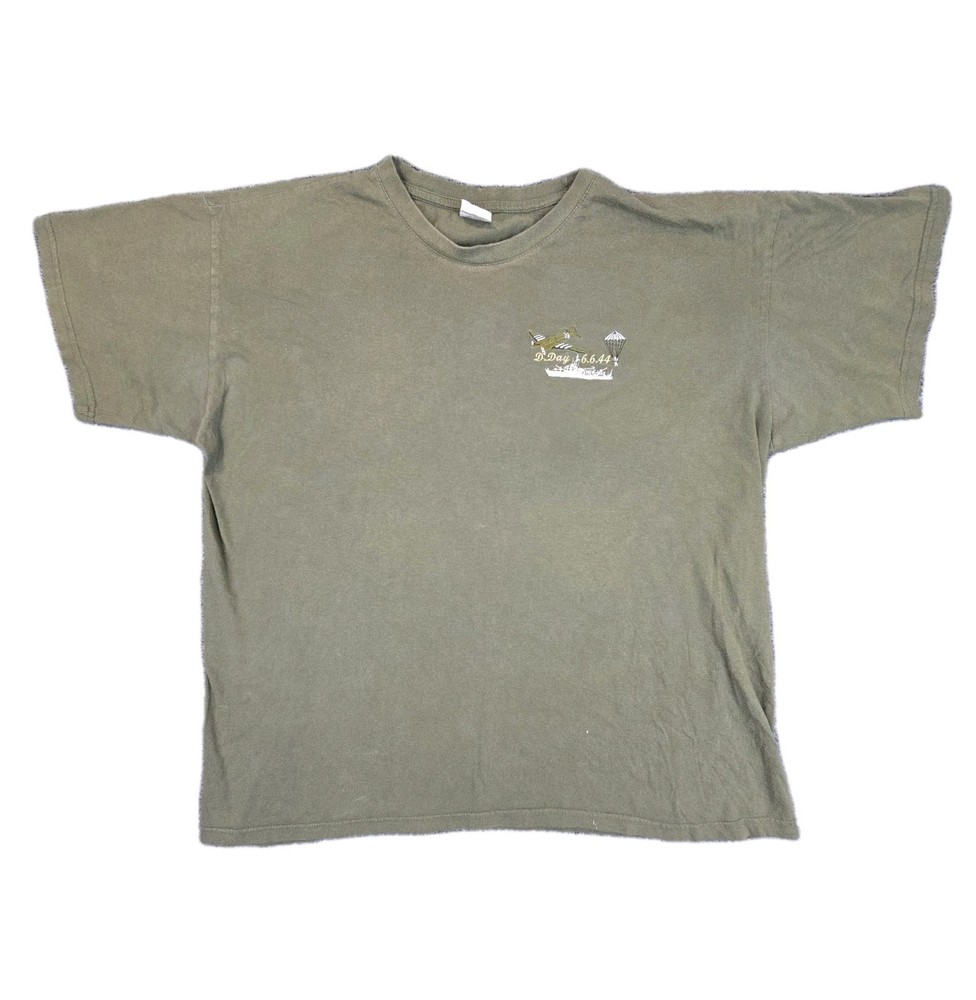 B&C Collection D-Day 6.6.44 Embroidered T-Shirt XXL Military Green