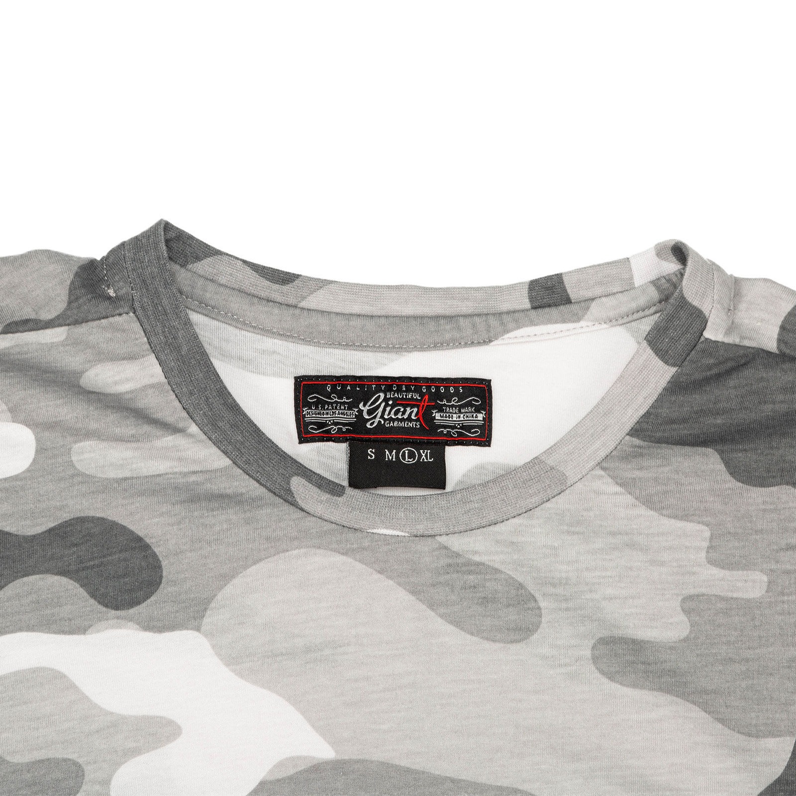 Beautiful Giant Men's Fashion Camo T-Shirt Crew Neck Sport Wear Light Grey Tee gallery