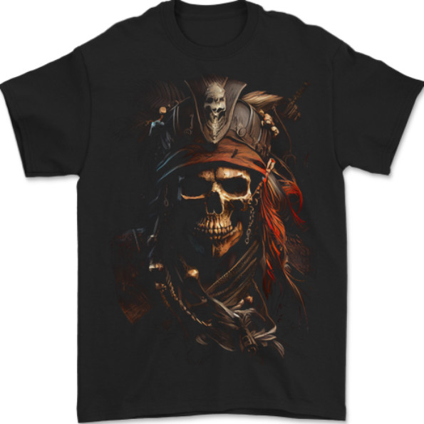 Pirate Skull 2 Mens T-Shirt 100% Cotton gallery