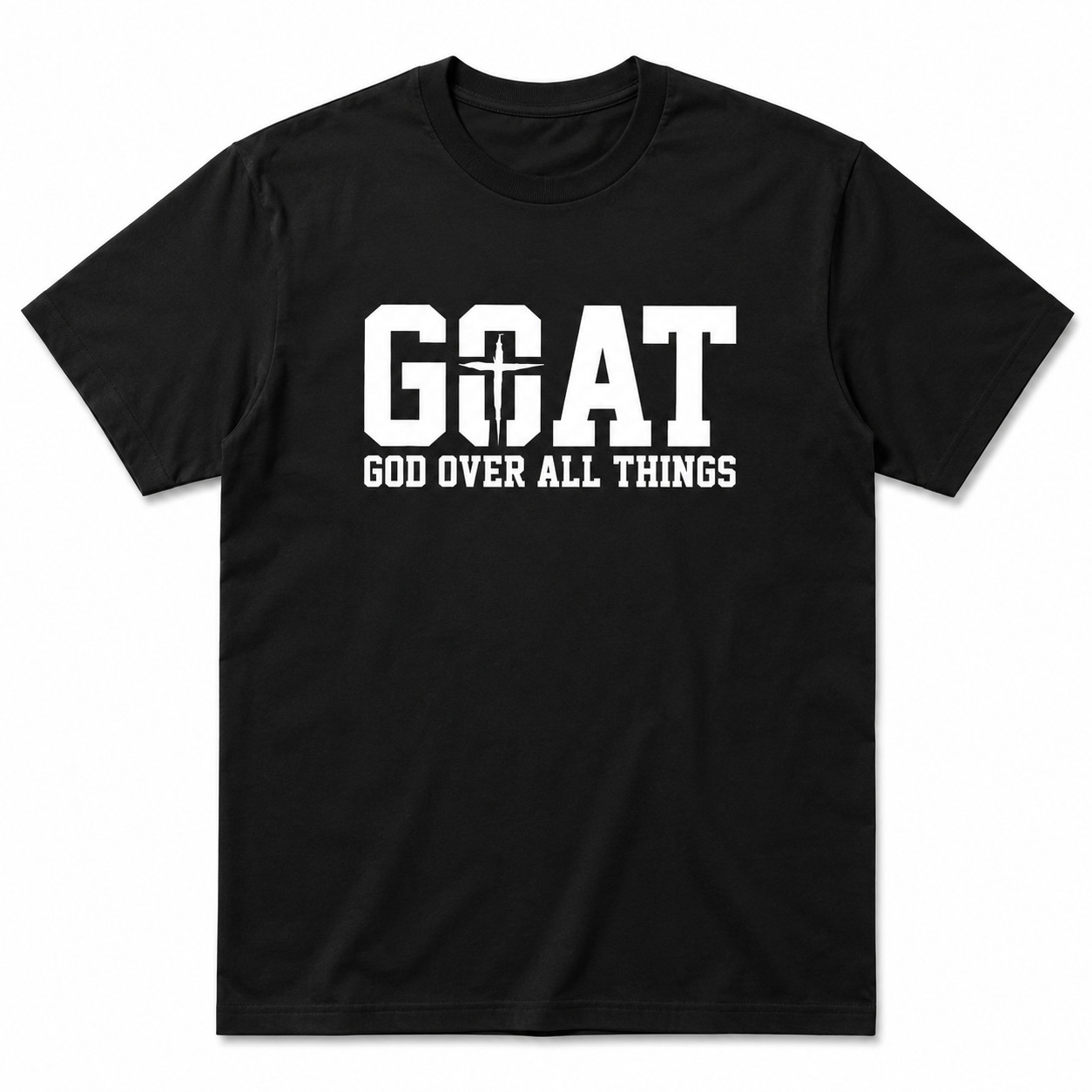 GOAT God Over All Things T Shirt Christian Faith Jesus Graphic Casual Tee gallery