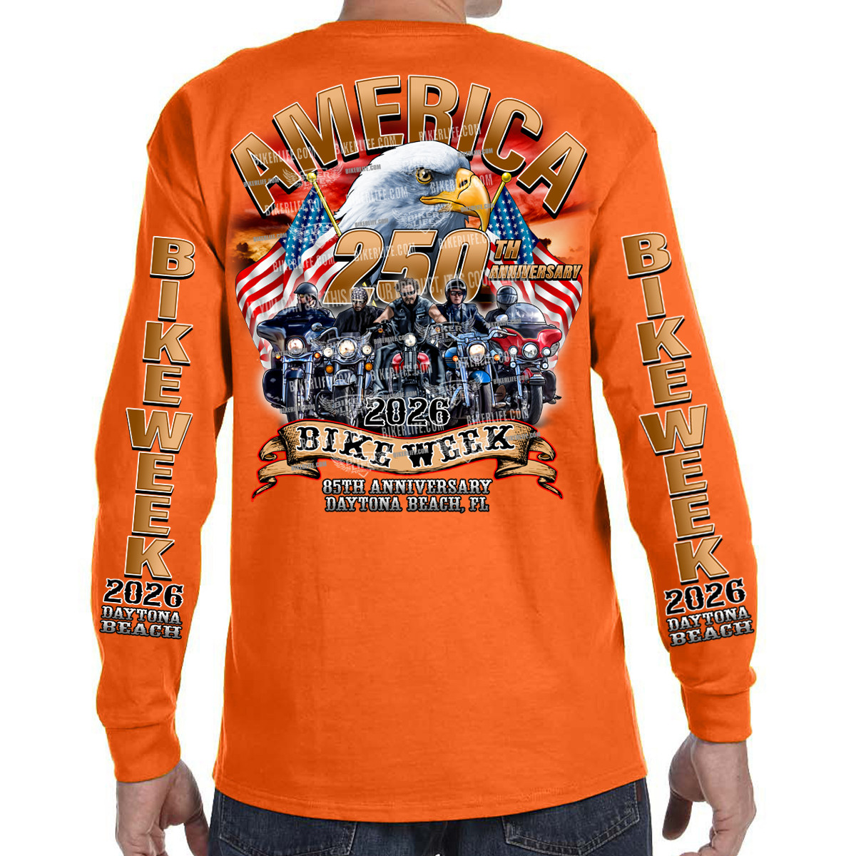 Long Sleeve 2026 Bike Week Daytona Beach America Strong No Harley gallery