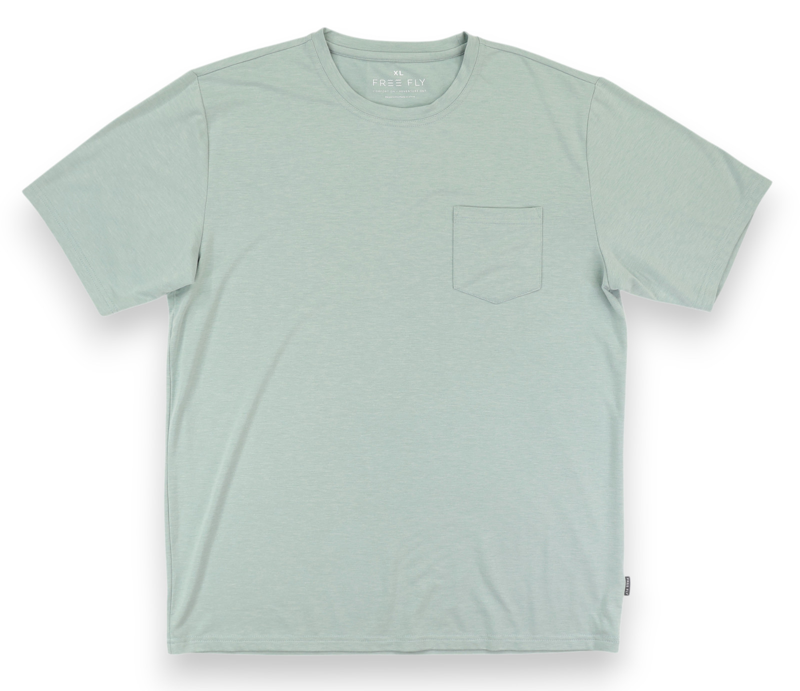 Free Fly Shirt Mens XL Green Bamboo Flex Pocket Tee Lightweight Soft Stretch