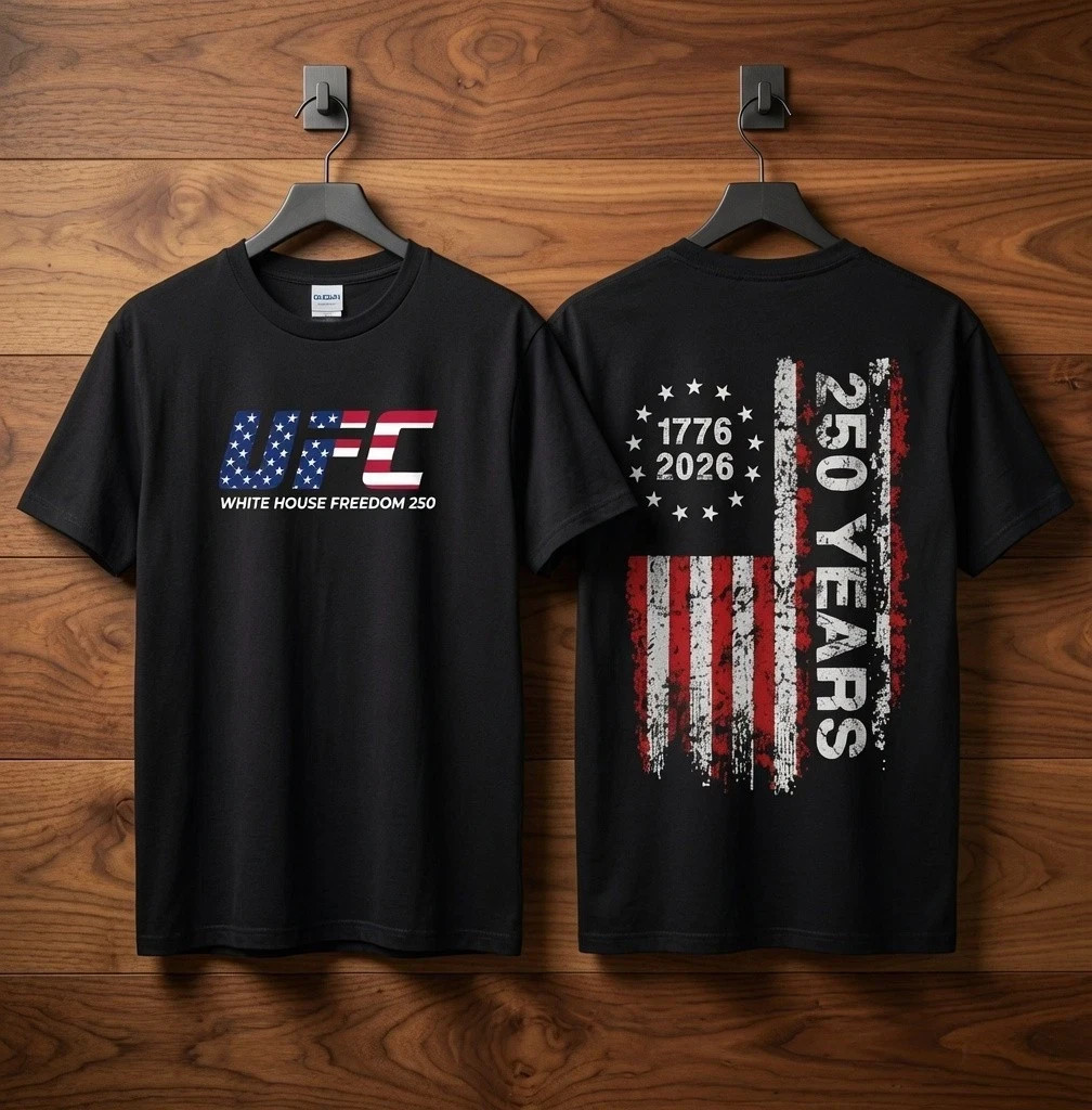 UFC MMA Freedom 250 T-Shirt USA Made 1776 2026 4th Of July Patriotic Men Women gallery