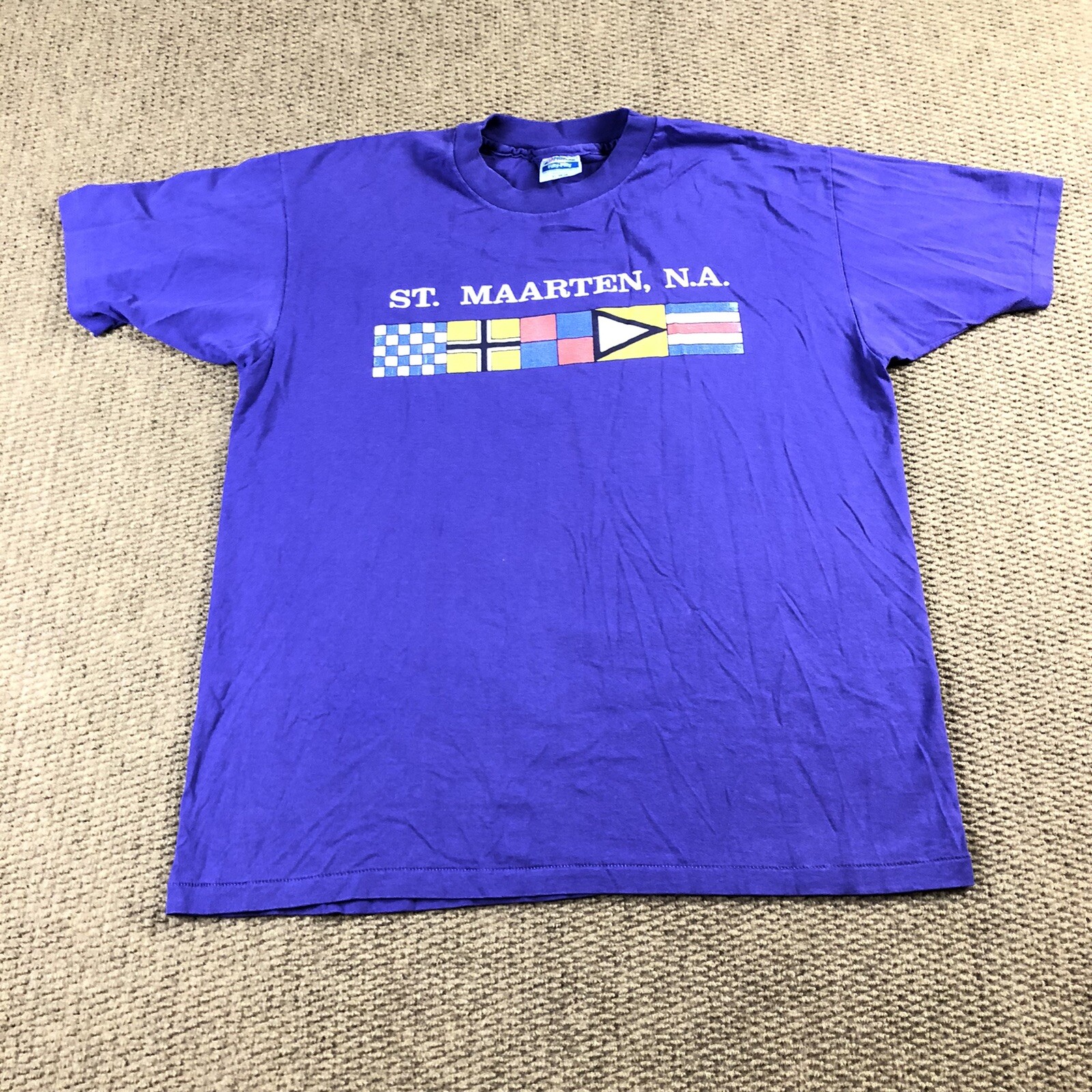 Vintage 80s 90s T Shirt XL Single Stitch St. Maarten N.A. Souvenir Graphic Tee gallery