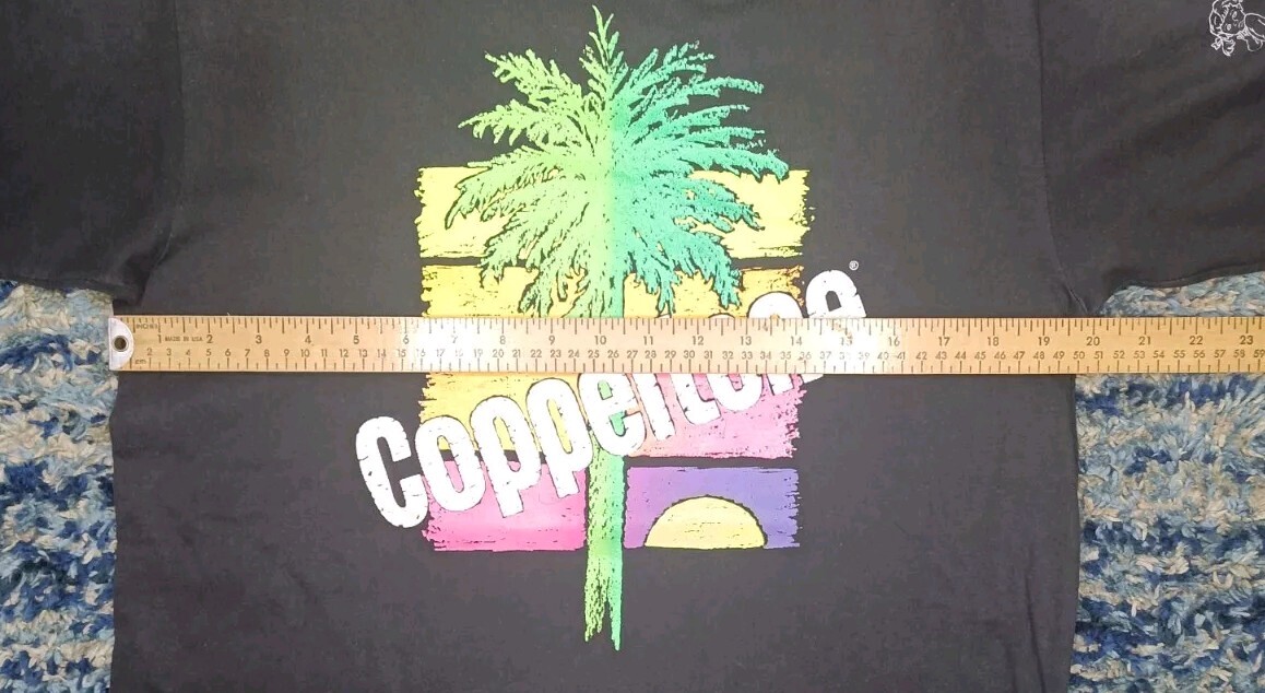 Vintage 90s Coppertone Sunscreen Shirt Black Vibrant Single Stitch Mens Large gallery