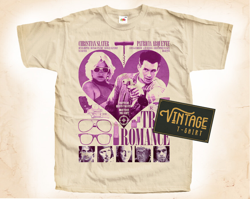 True Romance V1 Vintage T Shirt for Men Unisex DTG NATURAL S-5XL