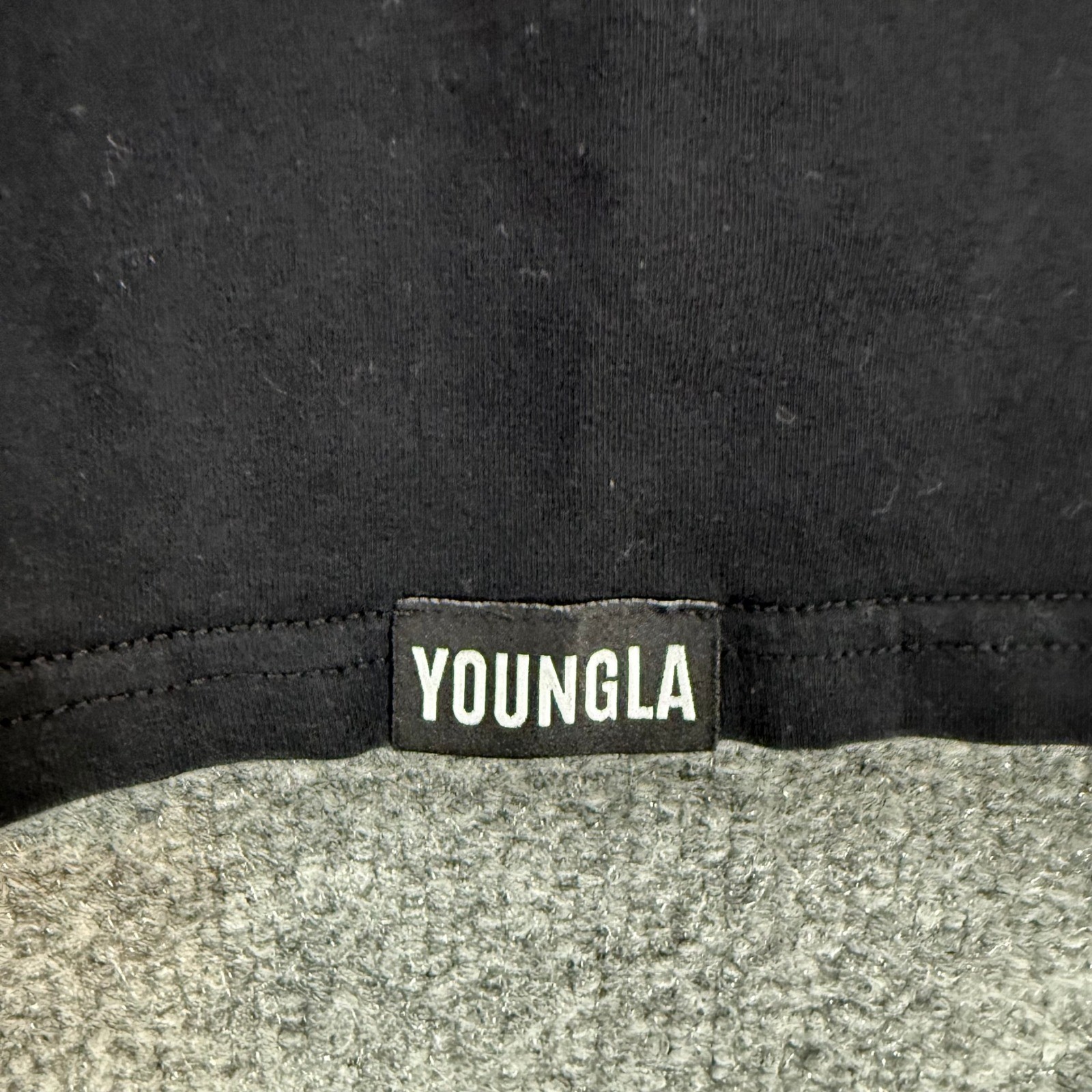 YoungLA Tshirt Mens Large Black Logo Tab Gym Workout Fitness Training Essential gallery