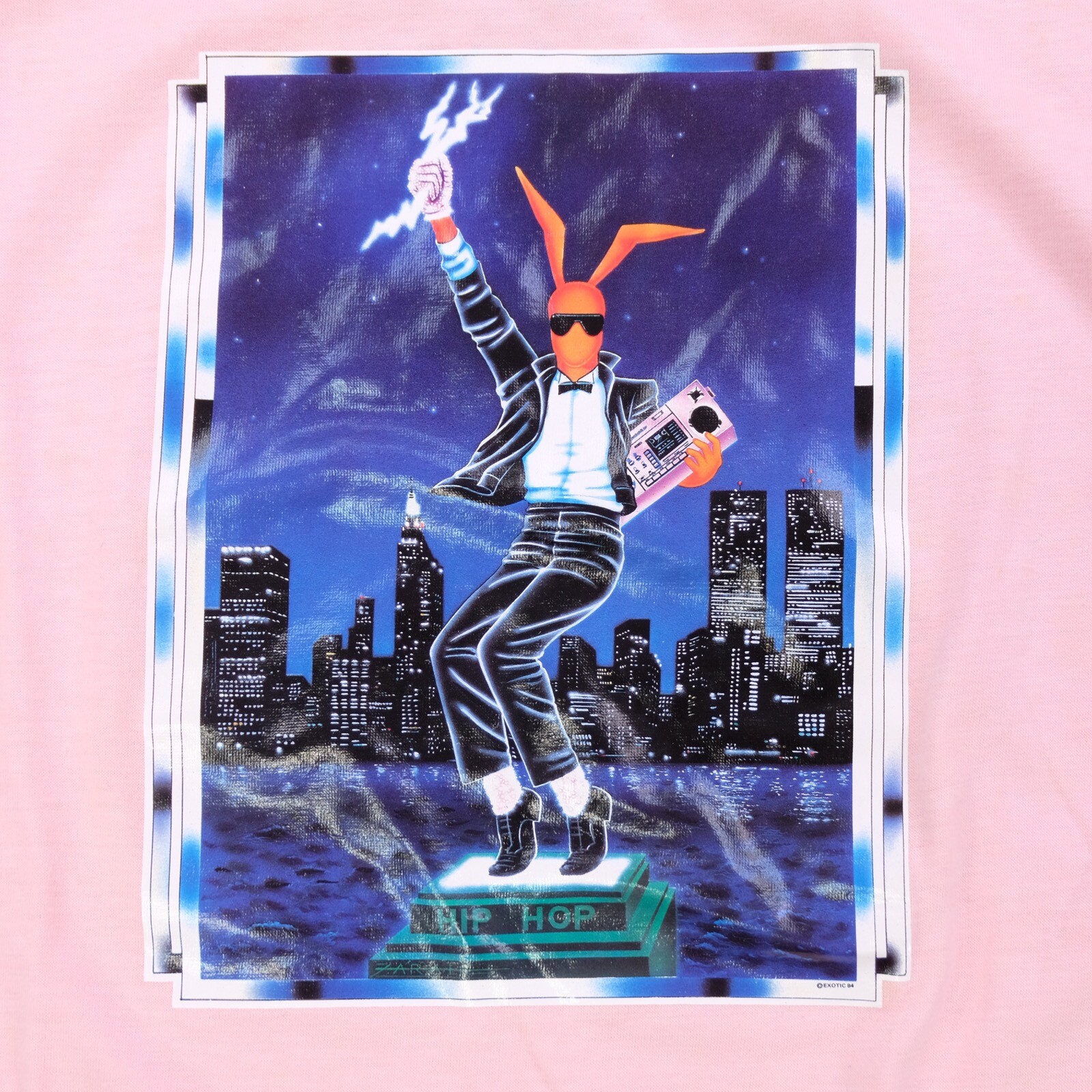 Rare VTG SUNBELT New York City NYC Hip Hop 1984 Bunny Lightning T Shirt 80s SZ M gallery