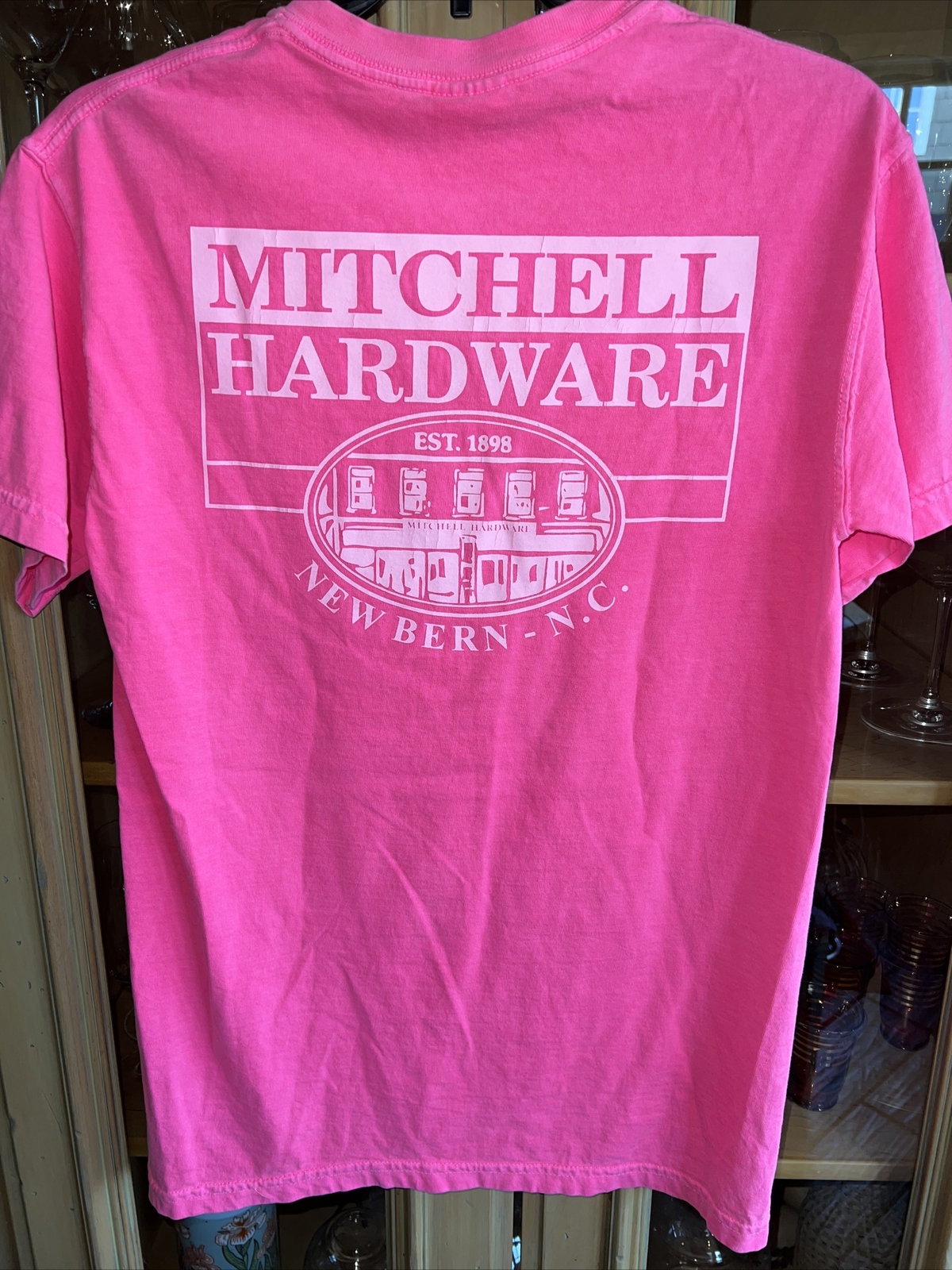 New Bern NC S Tee Shirt Mitchell Hardware Comfort Colors neon pink gallery