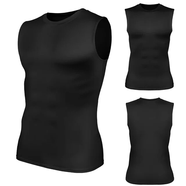 Mens Slimming Tummy Body Shaper Vest Compression T-Shirt Fitness Muscle Tank Top gallery