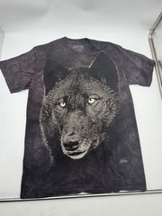 The Mountain Wolf Graphic T-Shirt Men’s Size Medium Black Tye Dye