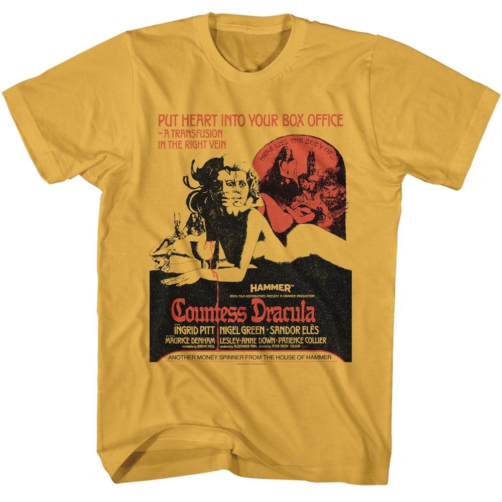 Hammer Horror – Countess Dracula Poster – American Classics – Solid Yellow Adult
