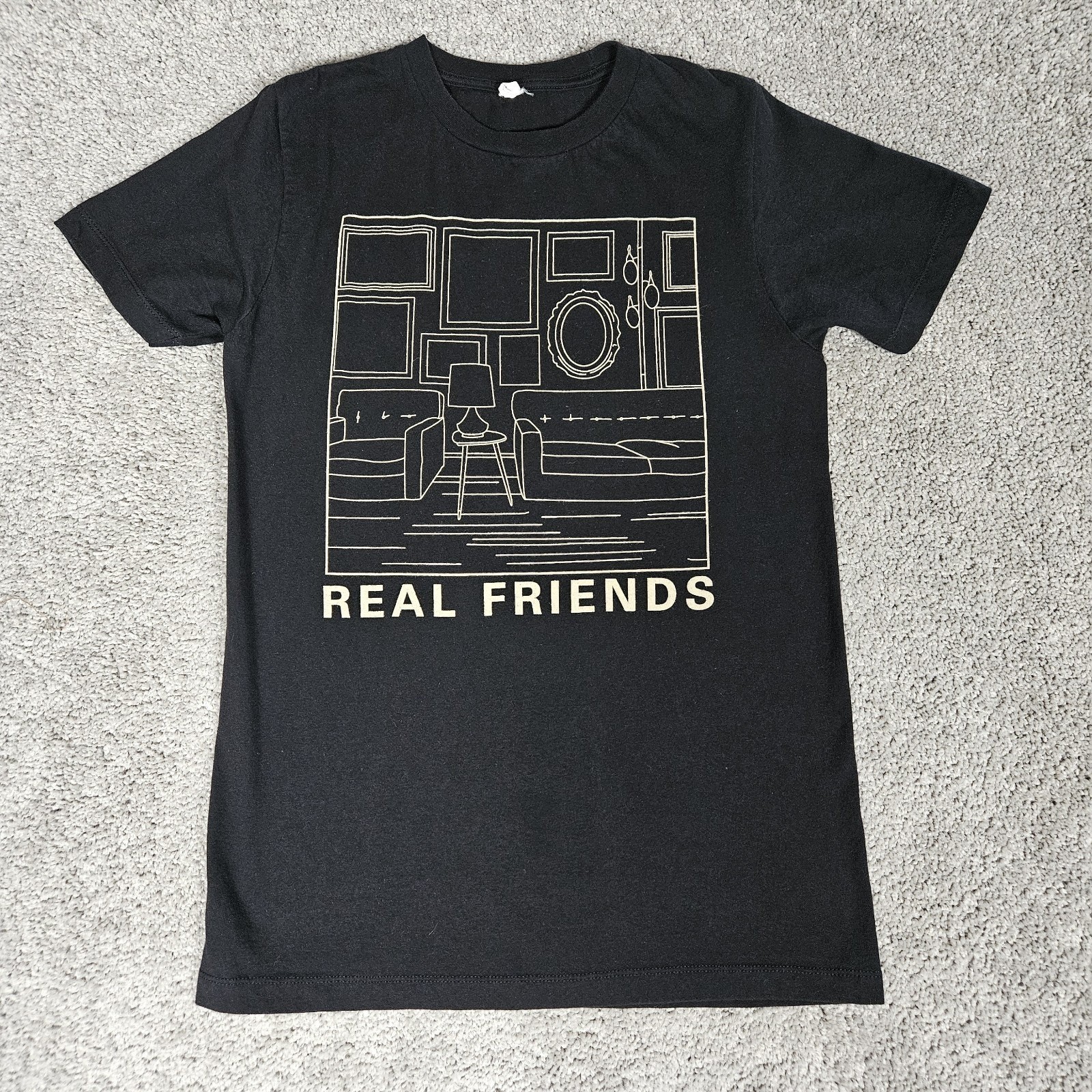 Real Friends T-Shirt Adult Small Black Tee Rock Band The Home Inside My Head