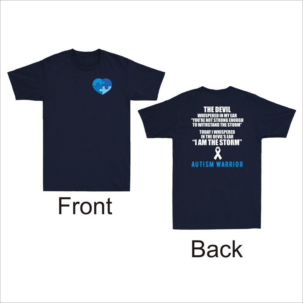 I Am The Storm Autism Warrior Autism Awareness Gift Front and Back Men's T-Shirt gallery