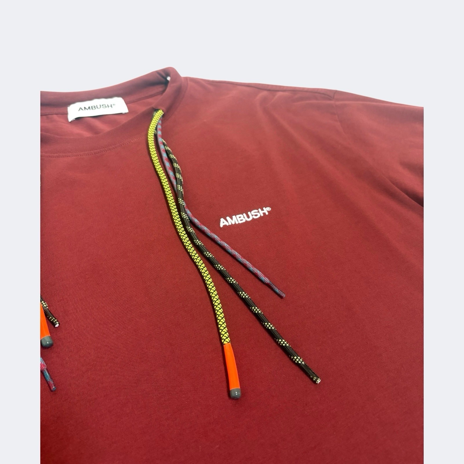 Ambush Men’s T-Shirt Size Large Crew Neck Russet Multi Cord Cotton Top RRP £325 gallery