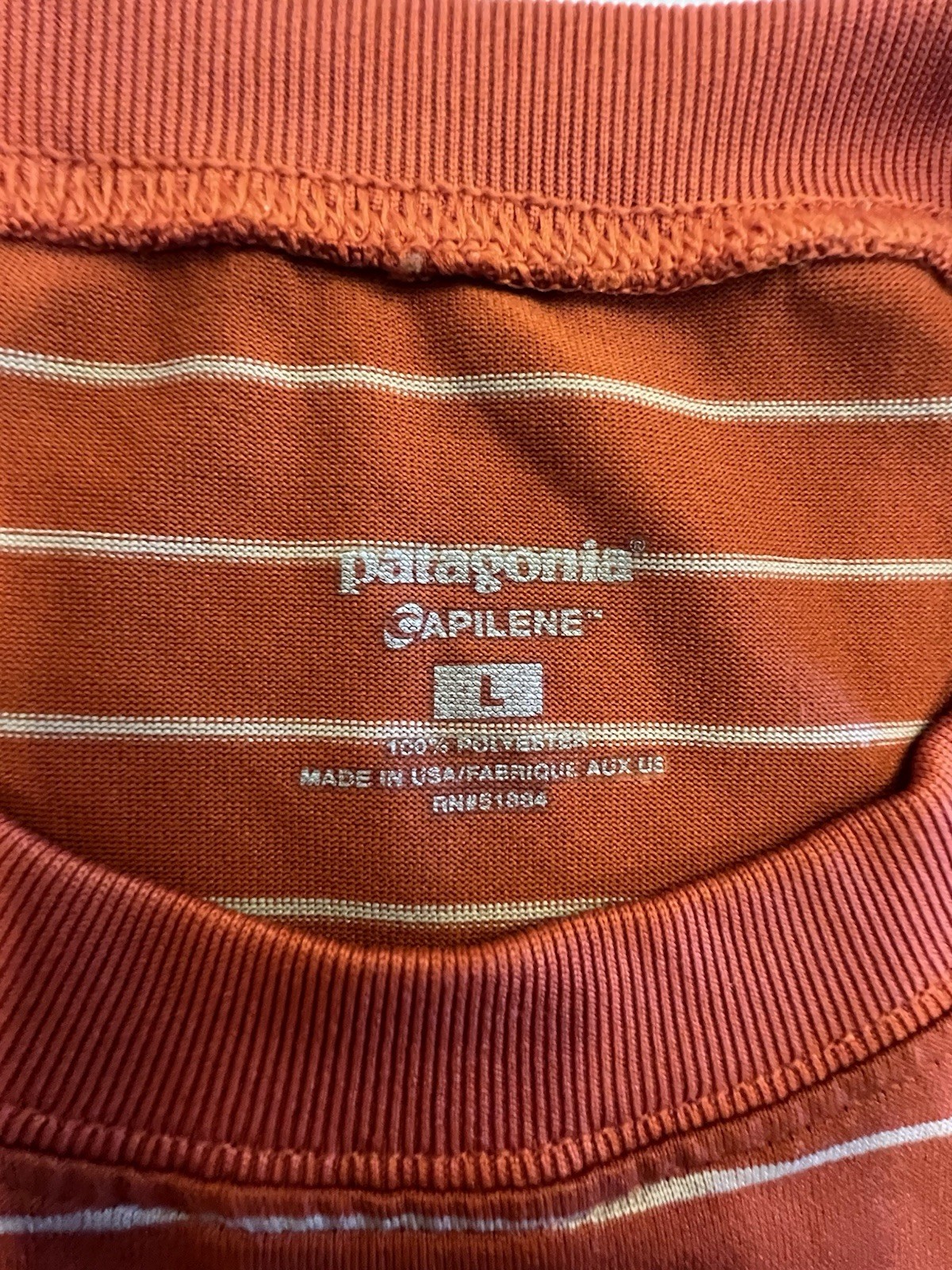 Patagonia Capilene Men's L Striped Crew Neck Short Sleeve T-Shirt gallery