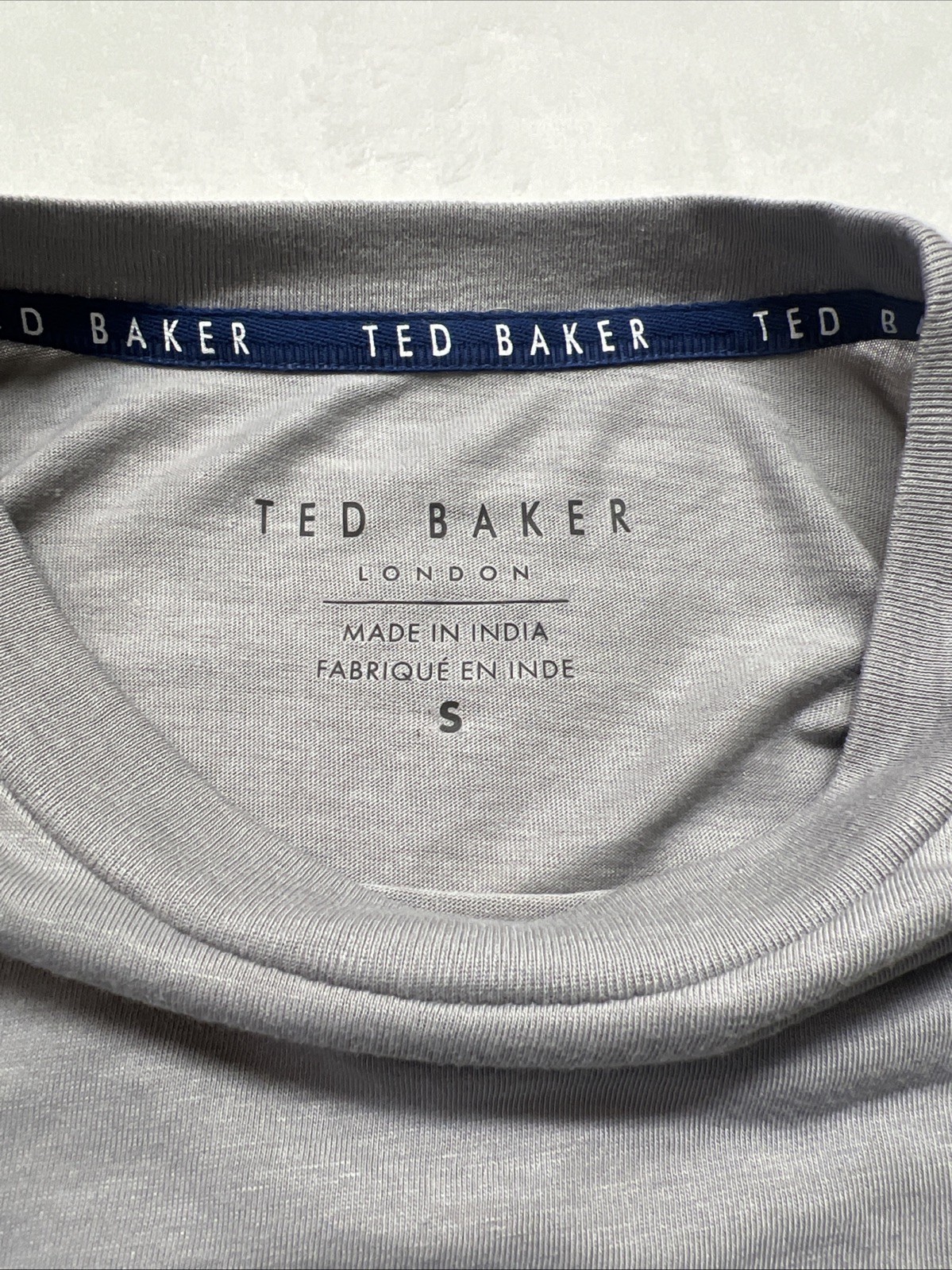 NWT Ted Baker Mens S London Logo Tee Lounge T-Shirt Gray Short Sleeve Spell Out gallery