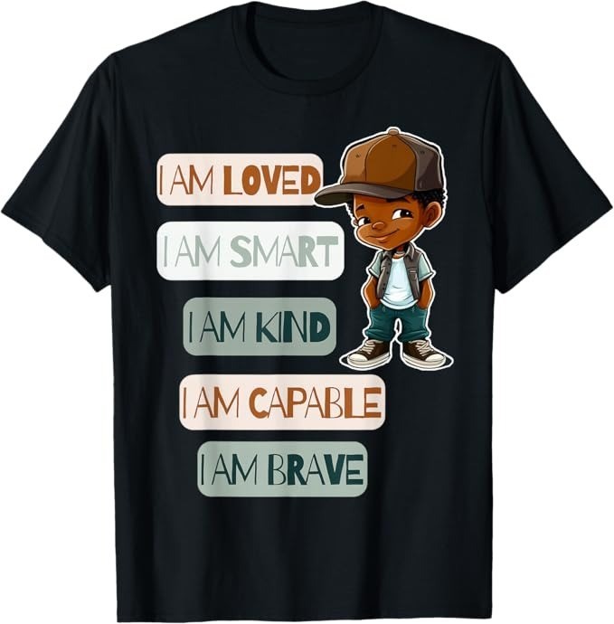 Positive Affirmations for African American Boys T-Shirt - H078 gallery