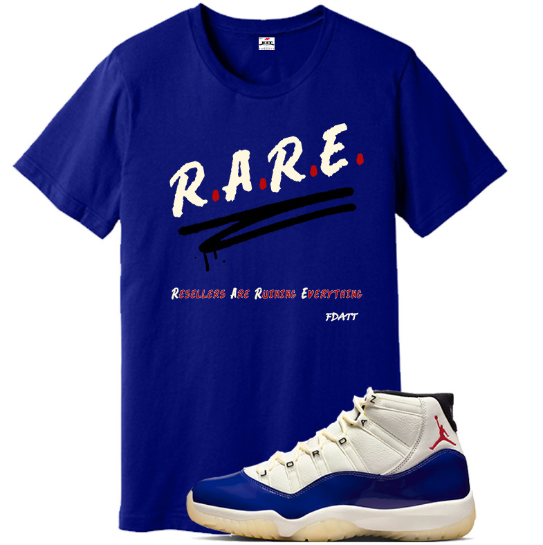 Fdatt shirt to match Retro Jordan 11 Rare Air Sail/Deep Royal blue/Red gallery