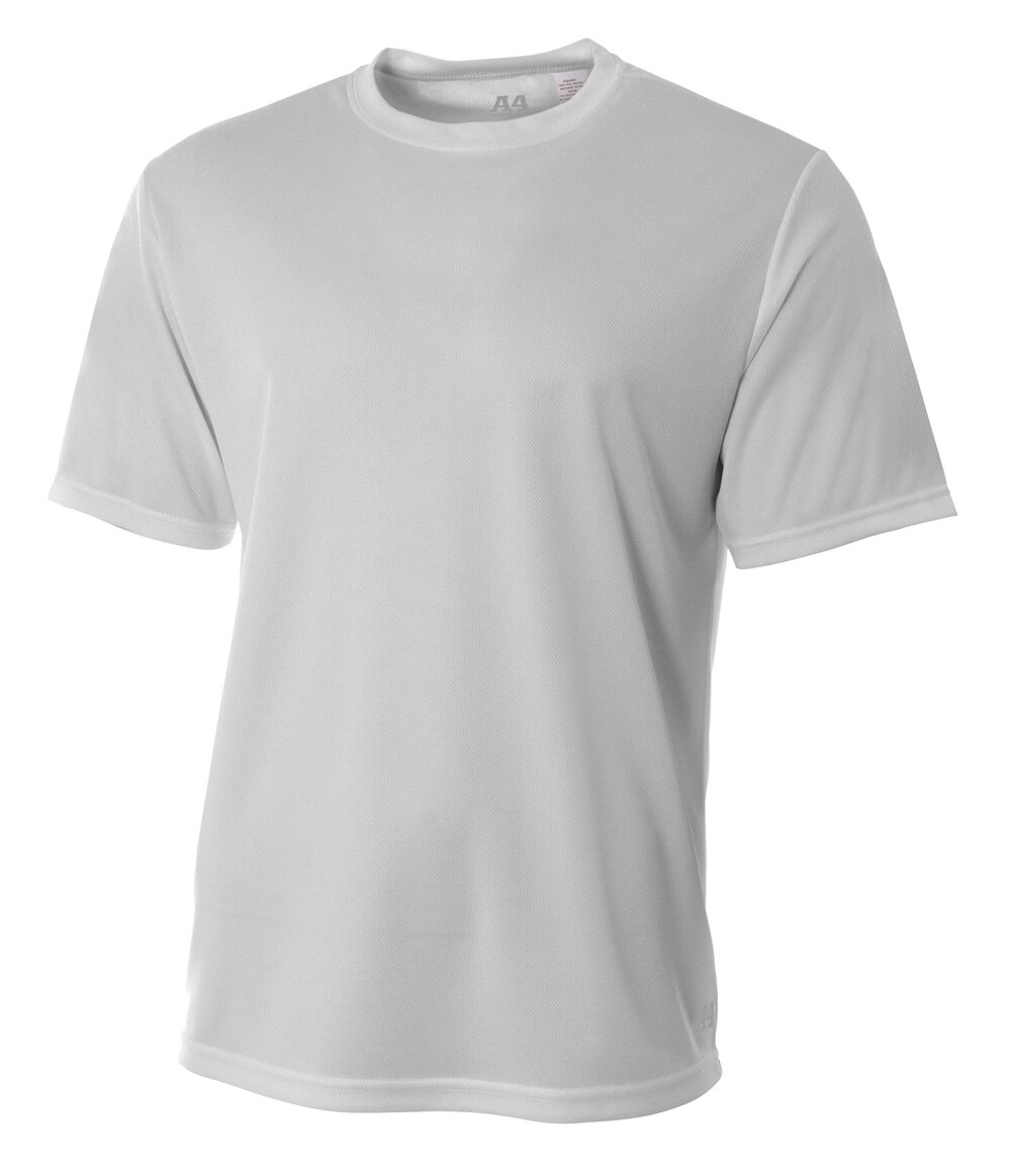 A4 Mens Short Sleeves 100% Polyester Crew Birds Eye Mesh T-Shirt N3252 XS-3XL