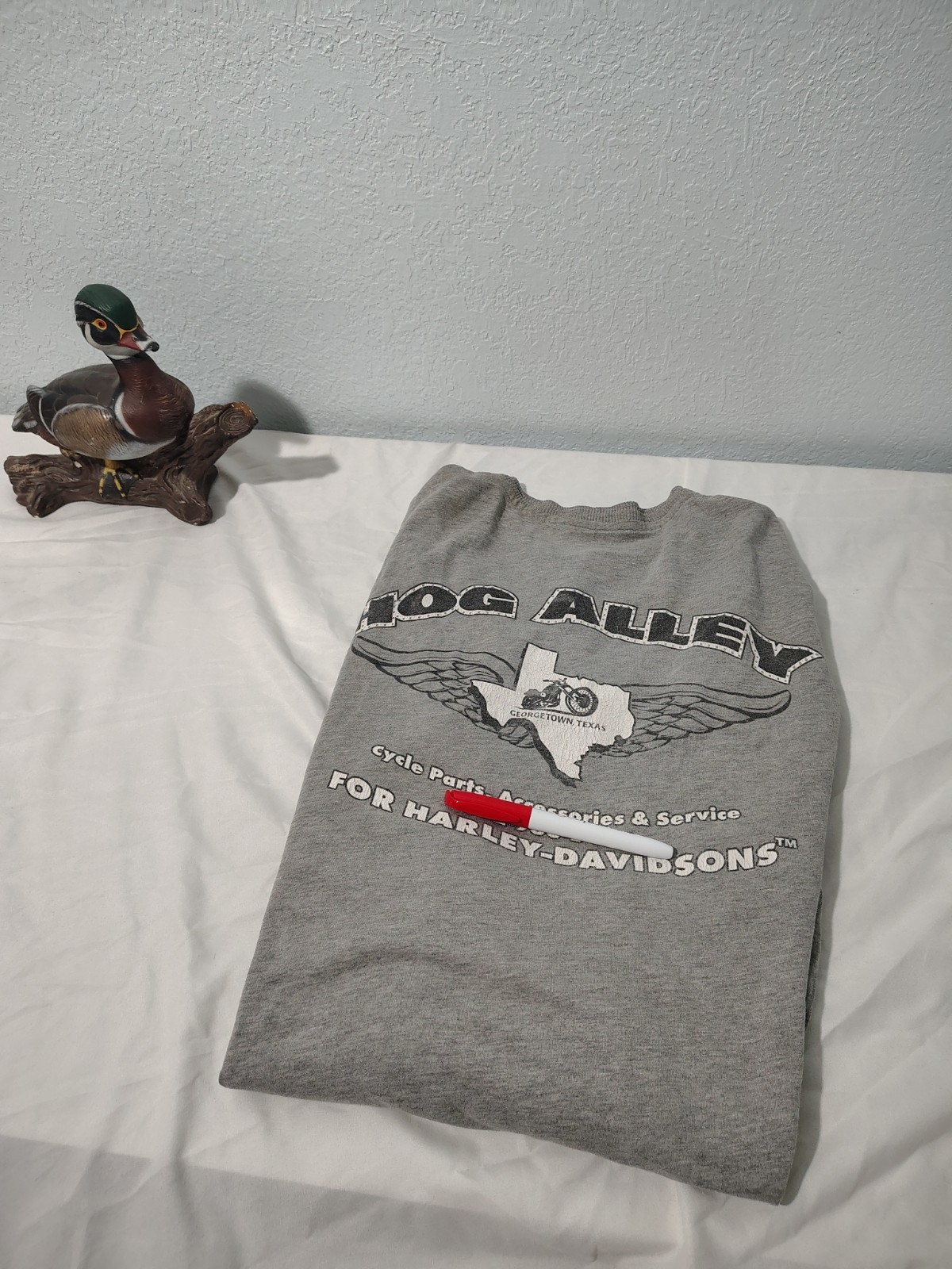 Vtg Biker Hog Alley Georgetown T-shirt Long Sleeve Gray 2xlarge B120 gallery