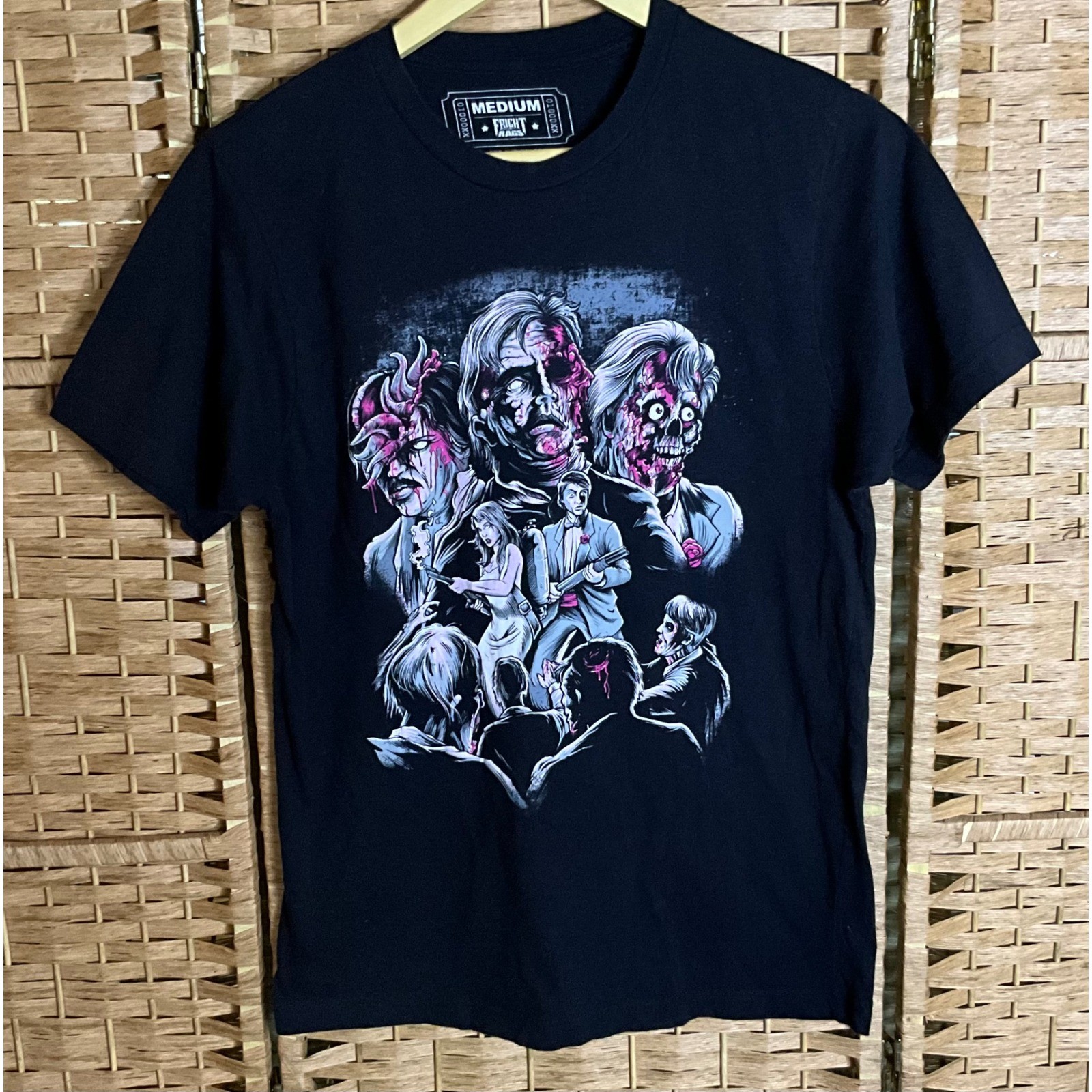 Super Rare Fright Rags Zombie Apocalypse Graphic TShirt M Black Horror Sci Fi gallery