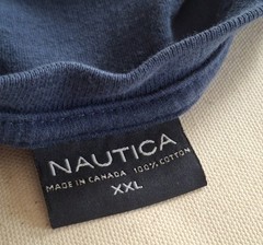 Vintage Y2K Nautica Script Logo Sleece Graphic Men’s XXL Long-Sleeve Graphic Tee