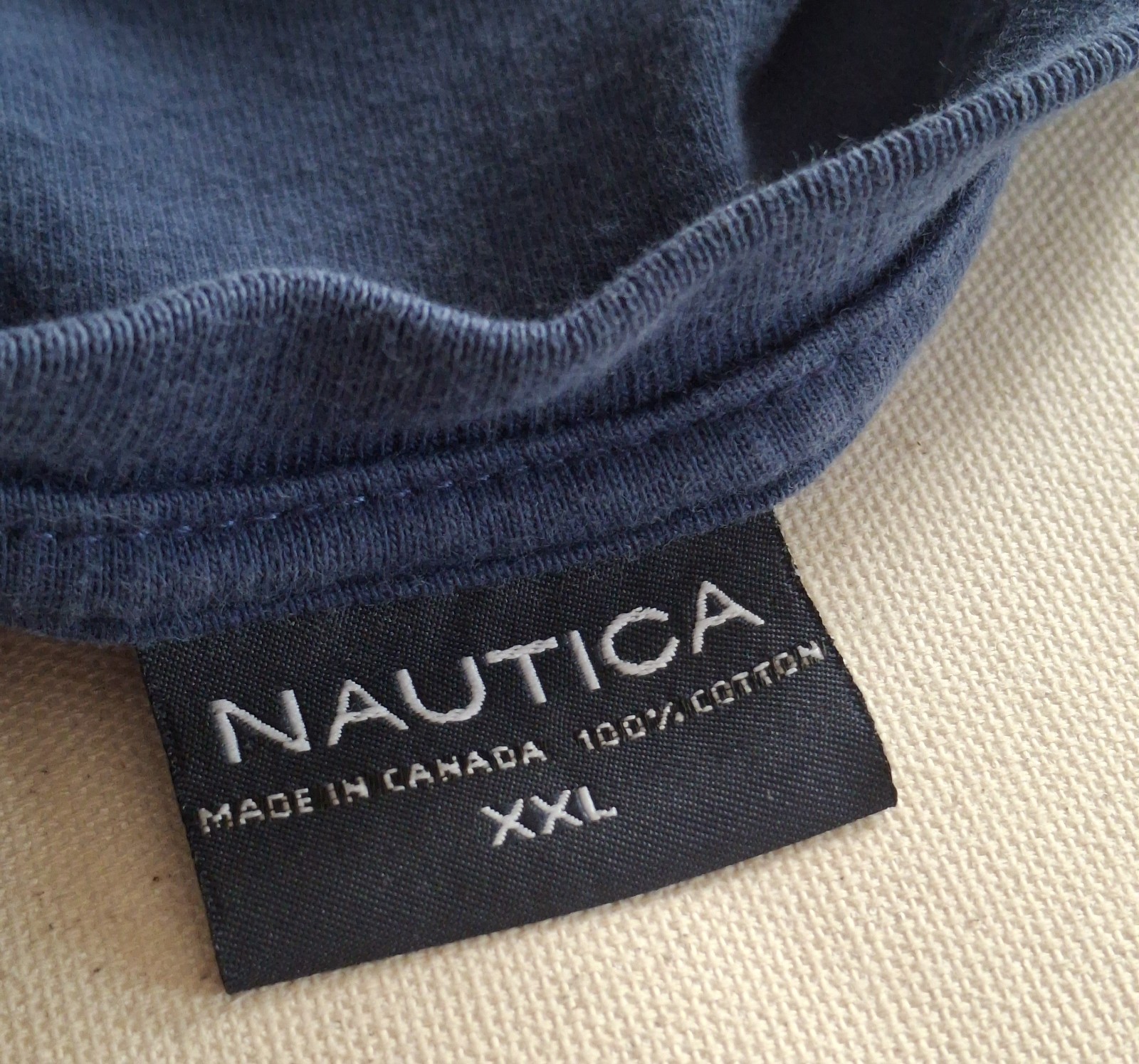 Vintage Y2K Nautica Script Logo Sleece Graphic Men's XXL Long-Sleeve Graphic Tee gallery