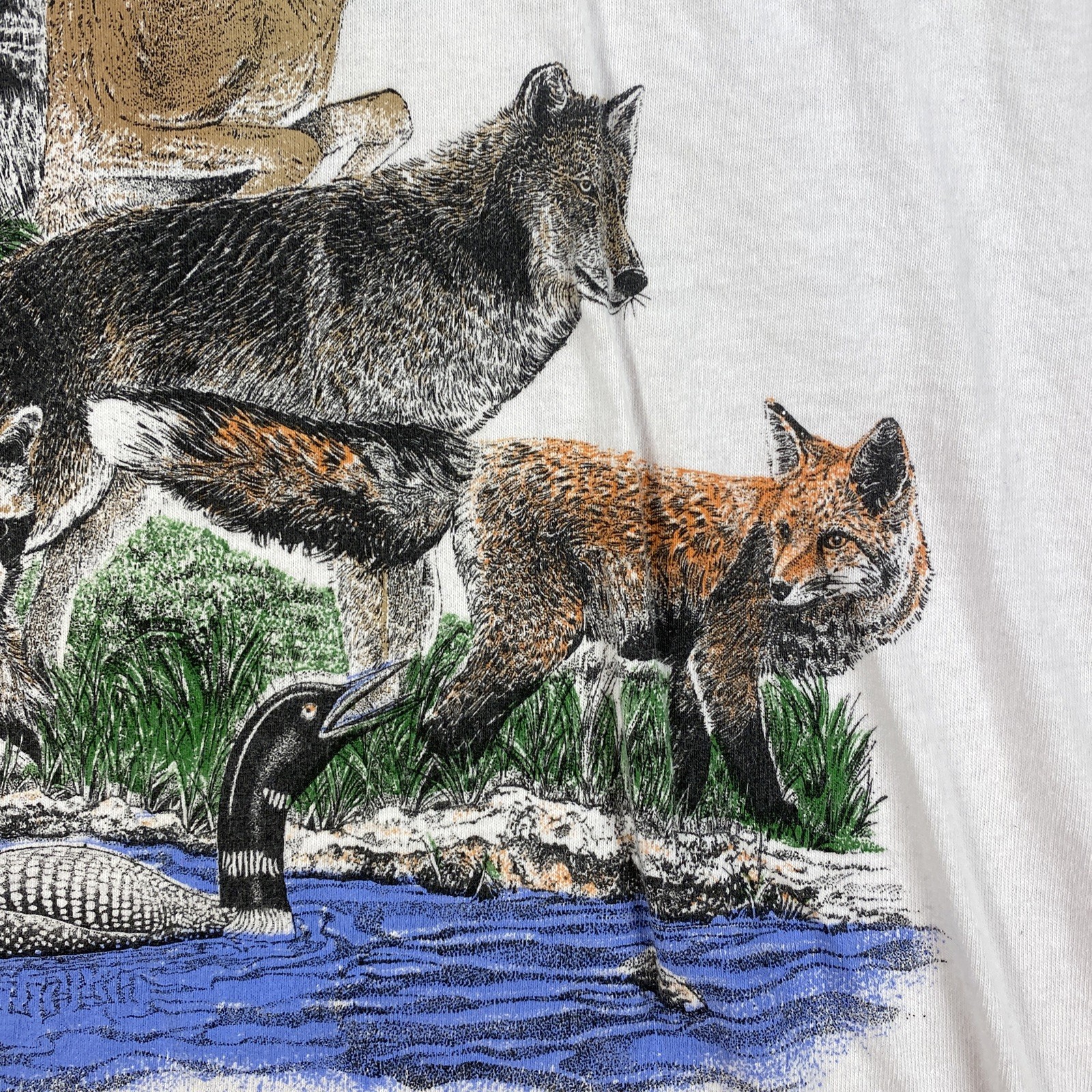 Vintage Stedman Shirt Mens Small 34-36 White Bear Moose Deer Nature Made in USA gallery