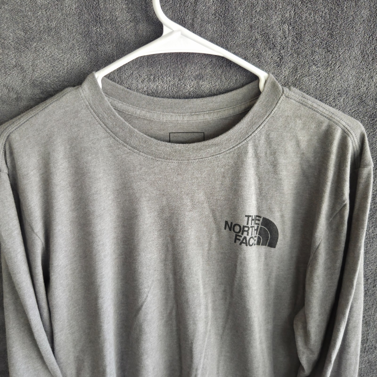 The North Face Shirt Men Medium Gray Long Sleeve Logo Outdoor Casual Tee gallery