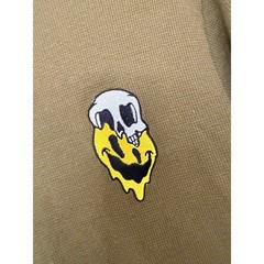 Eighty Brand Men’s Medium Olive Green Long Sleeve Thermal Shirt Melting Skull