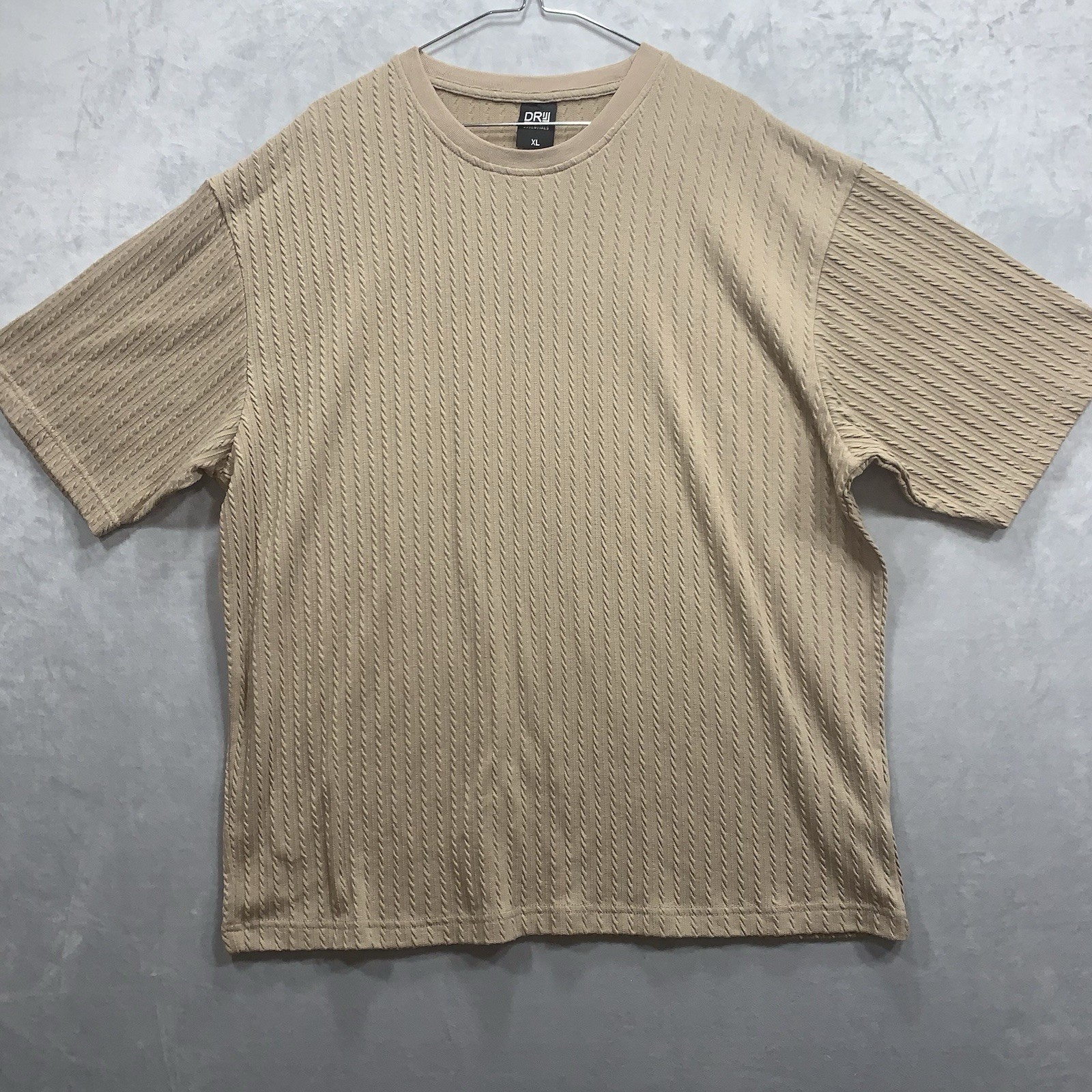 DR Essentials Short Sleeve Brown Colored Textured Ribbed T-Shirt Size X-Large